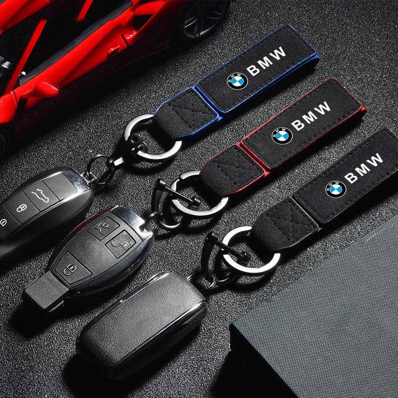 Car Emblem Keychain Suede Leather Keyring Pendant Gifts For BMW M X1 X2 X3 X5 X6 E46 E39 E90 E36E60 E34 E30 F30 G20 Accessories fsbm73