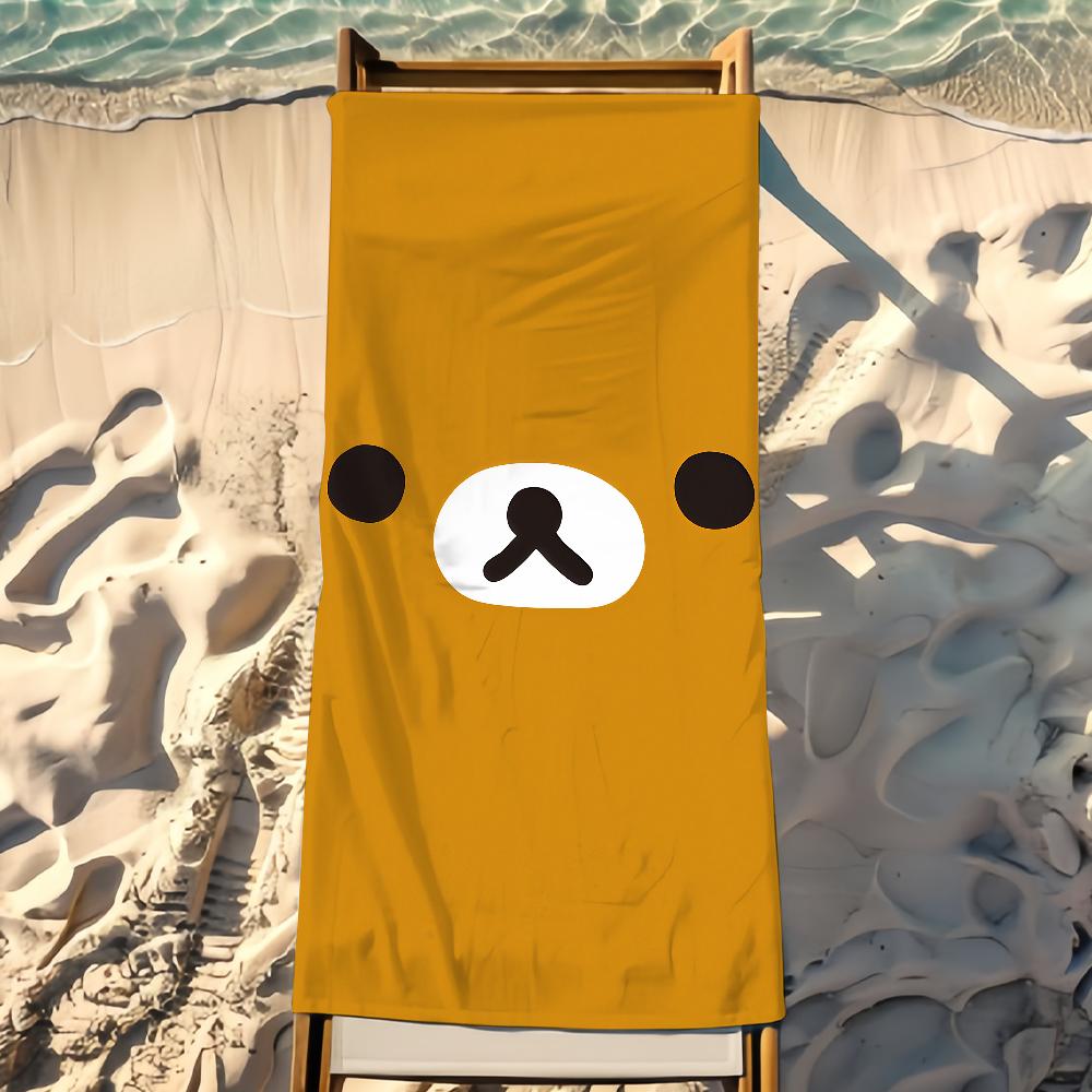 Cute R-Rilakkuma Towel Beach Towel Travel Lightweight Skin Friendly for Pool Beach Camping Cruise Summer