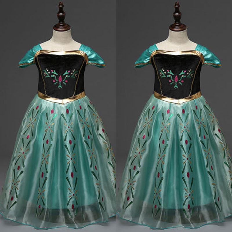 Belle Princess Cinderella Dress Girls Kids Party Cosplay Fancy Costume Dress 
