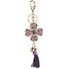 Luxury Designer Jewelry Creative Lucky Clover Keychain with Sparking Rhinestone Fashion Bag Keychain Car Pendant