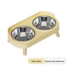 Cross-Border Stainless Steel & Ceramic Dual Cat & Dog Bowl: Anti-Tip, Splash-Proof, Neck Protection Design for Food & Water.