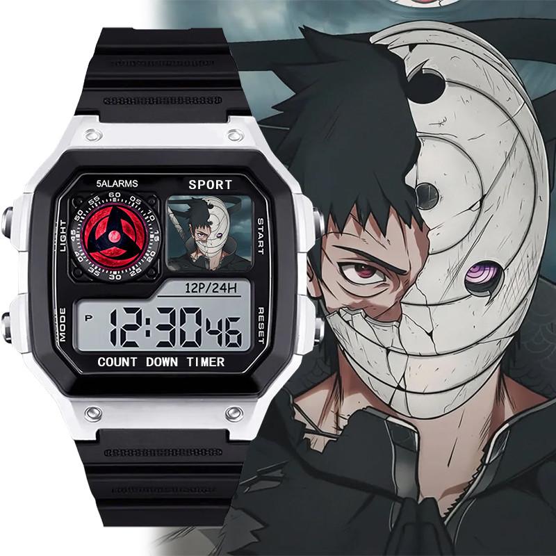 Naruto Naruto Uchi Sasuke'nin Dönen Gözü 2D Anime Çocuk Öğrenci Saati Çalar Saat Gece Lambası Su Geçirmez