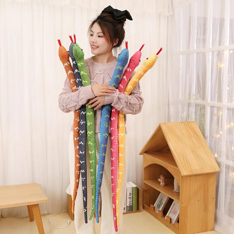 100cm Lifelike Stuffed Snake Plush Toy Simulation Boa Cobra Long Snake Plush Doll Creative Room Decoration Birthday Gifts