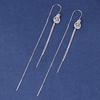 S925 Sterling Silver Chinese Fu Character Anti-Lost Tassel Earrings – Women's Versatile Long Pendant for Clubbing