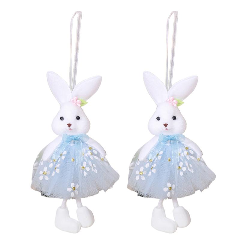 

2Pcs Easter Bunny Hanging Ornaments Spring Tree Hanging Bunny Ornaments Fabric Bunny Doll Ornament Bunny Bee Doll Hanging Gift синій