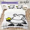Sheepworld Pattern Bedding Uilt Set Uilt Cover Pillowcase Home Decoration Birthday Gift (1 * Duvet Cover + 2 * Pillowcase  Without Core)