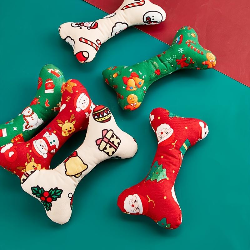 1pcs Durable Plush Bone-Shaped Dog Toy - Squeaky, Chew-Resistant for All Breeds-Perfect for Christmas & Birthday Parties