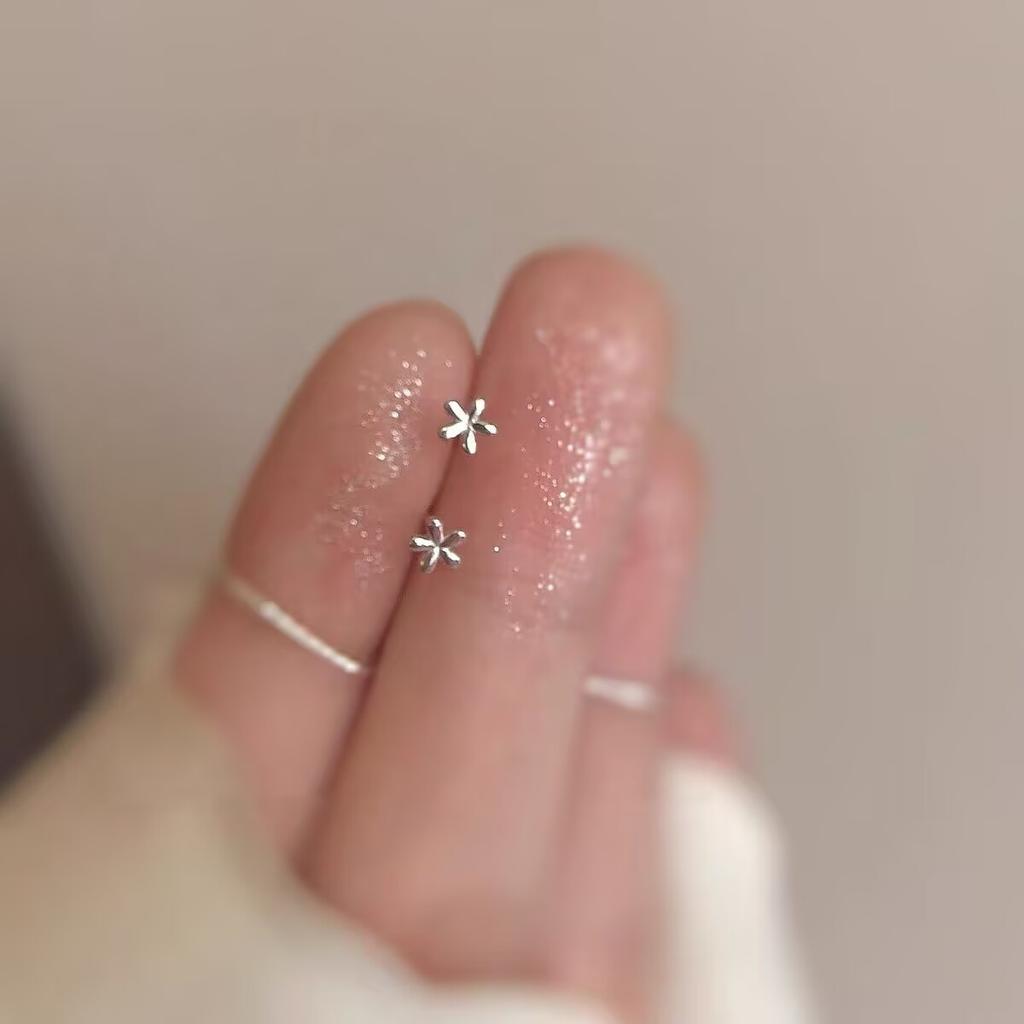 S925 Silver Stud Earrings Women's Ear Hole Earrings Niche Design Earbone Studs High-end Earrings