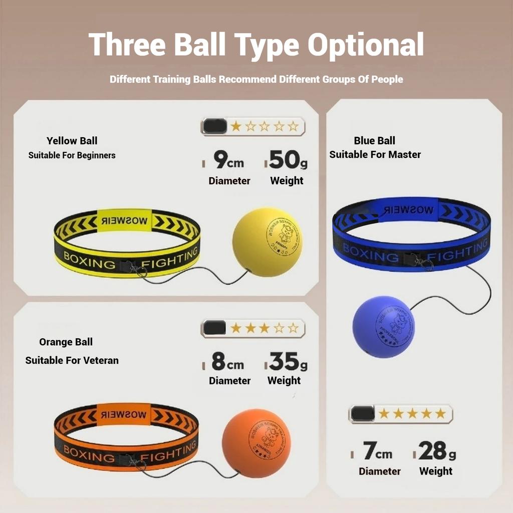 Head-Mounted Children's Combat Decompression Training Speed Ball Smooth PU Foam Reaction Magic Ball for Kids