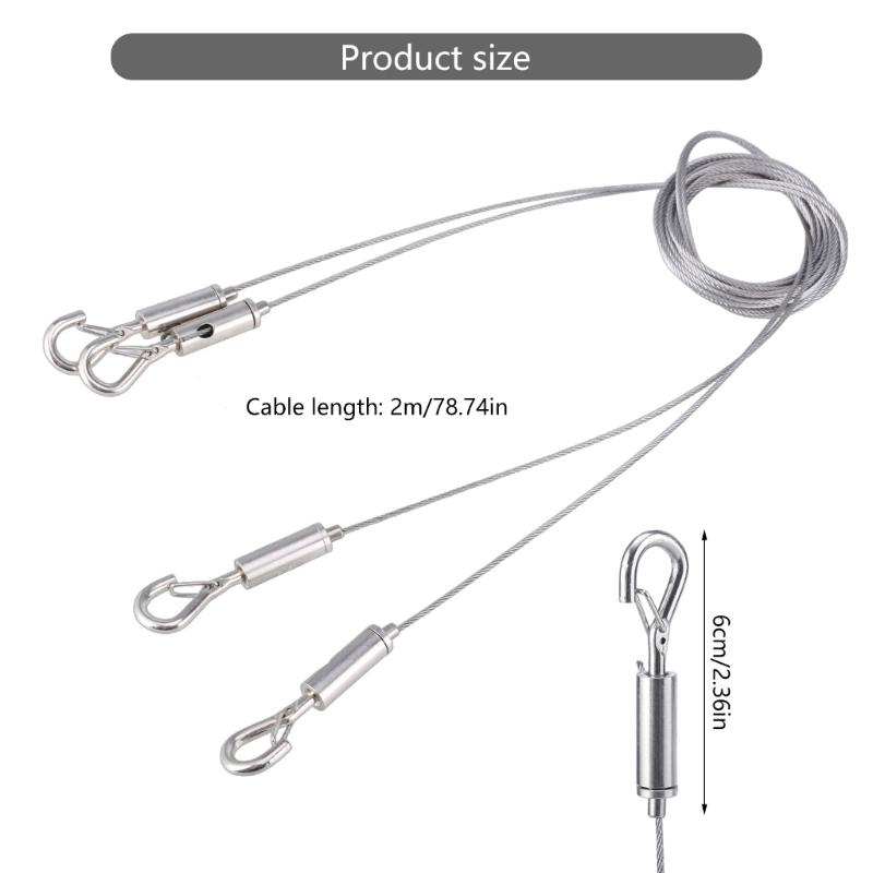 Adjustable Picture Hanging Wire Set Sturdy Stainless Steel Cable with Stylish Hook Accessory for Photos and Frames