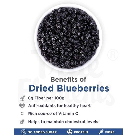 True Elements Dried Blueberries 125g – Naturally Sun-Dried, No Refined Sugar