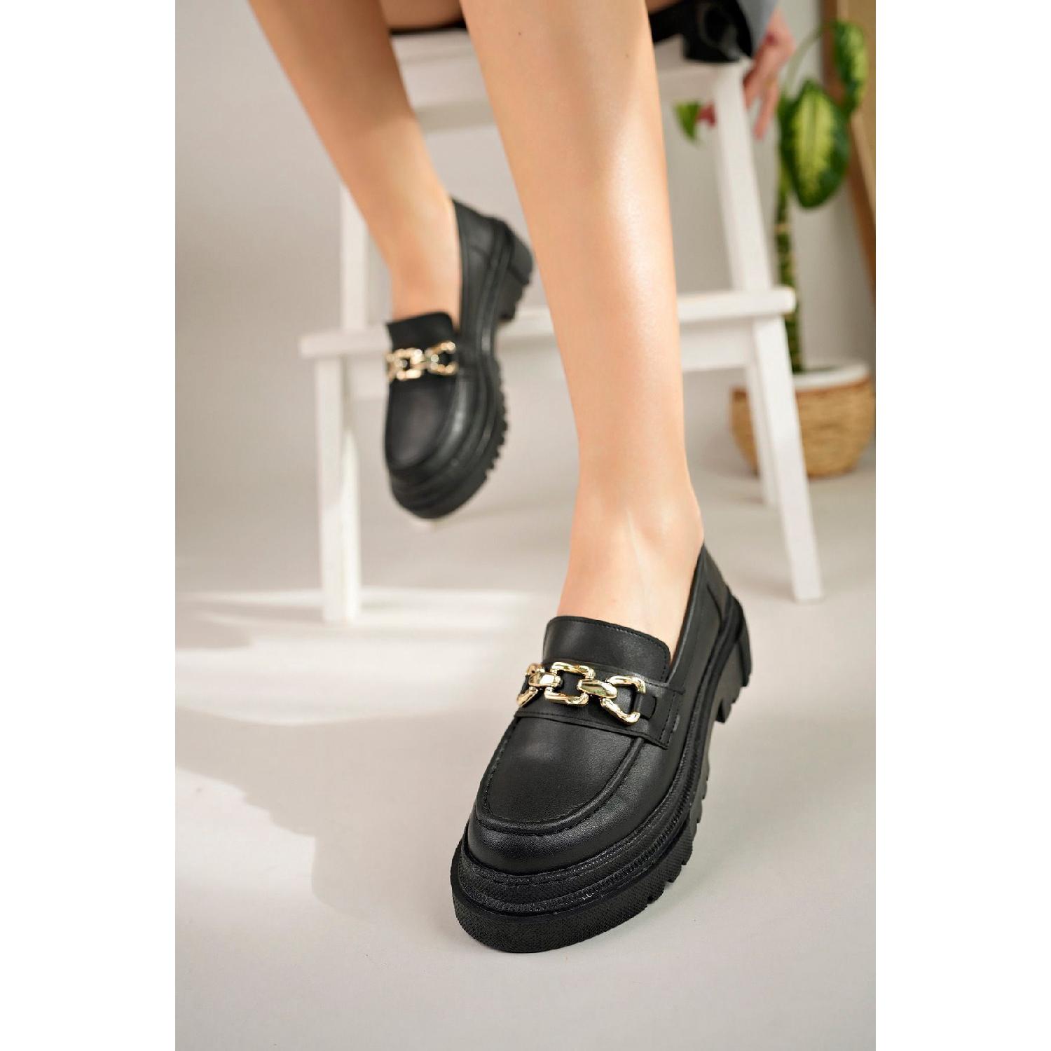 

Женские лоферы-мокасины на толстой подошве Luis Loafer 3 36 чёрный