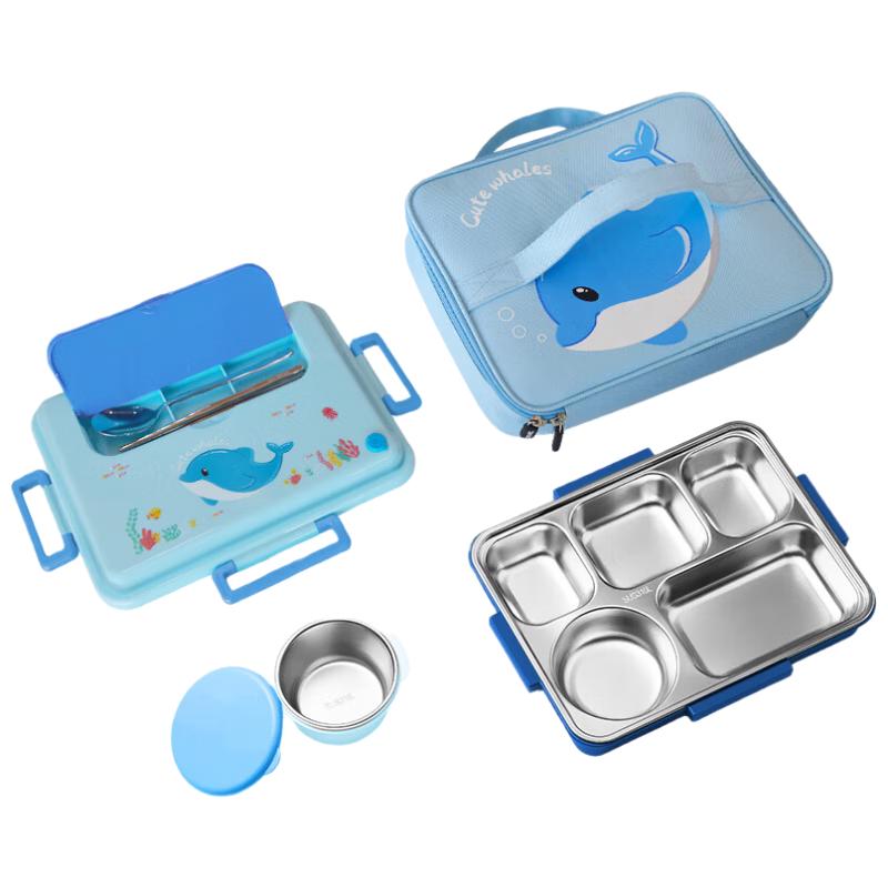 TAFUCO Kids 316 Stainless Steel 5-Compartment Meal Plate