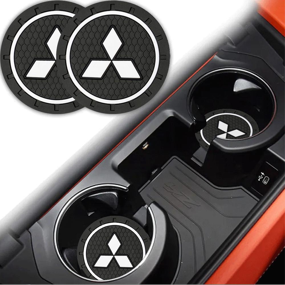 Porte-gobelet d'intérieur de voiture Tapis antidérapant Sous-verres Pour Mitsubishi Lancer Outlander Pajero ASX EX L200 Colt Accessoires Auto