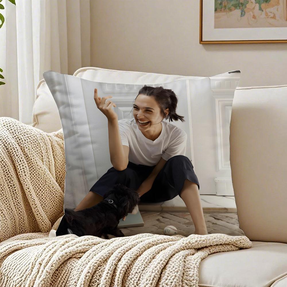 GGal Gadot Cushion Cover Linen Pillowcase Soft for Sofa Bed Home Room Decor