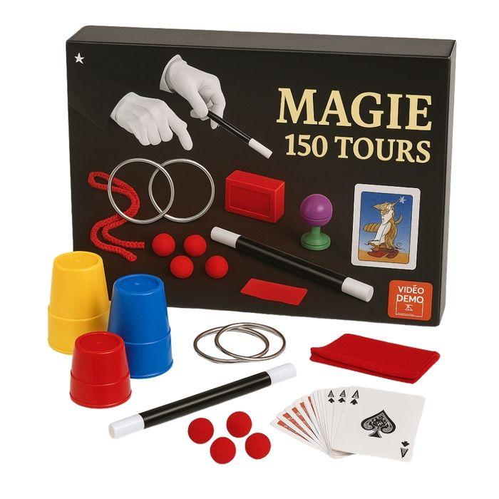 Coffret Magie Complet - SHOP-STORY - 150 Tours - Accessoires Inclus - Dès 6 Ans - Vidéos d'Instruction
