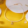 Boho Summer Beach White Beaded Necklace for Women Minimalist Silver Color Starfish Pendant Choker Perfect Vacation Jewelry Gift