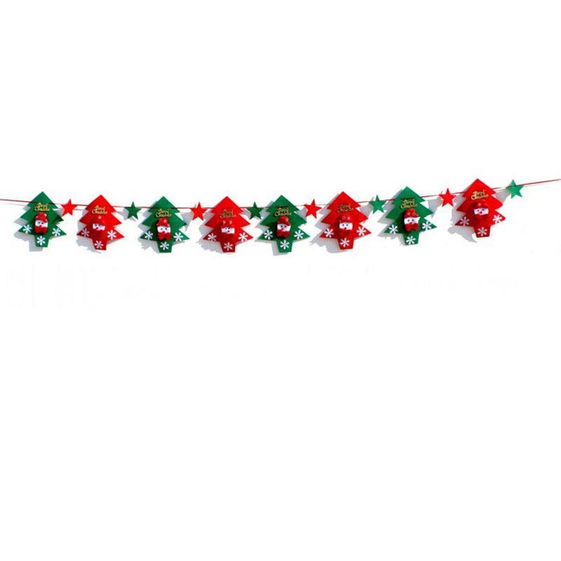 Festive Merry Christmas Bunting Hanging Banner Flag For Xmas Party Decoration