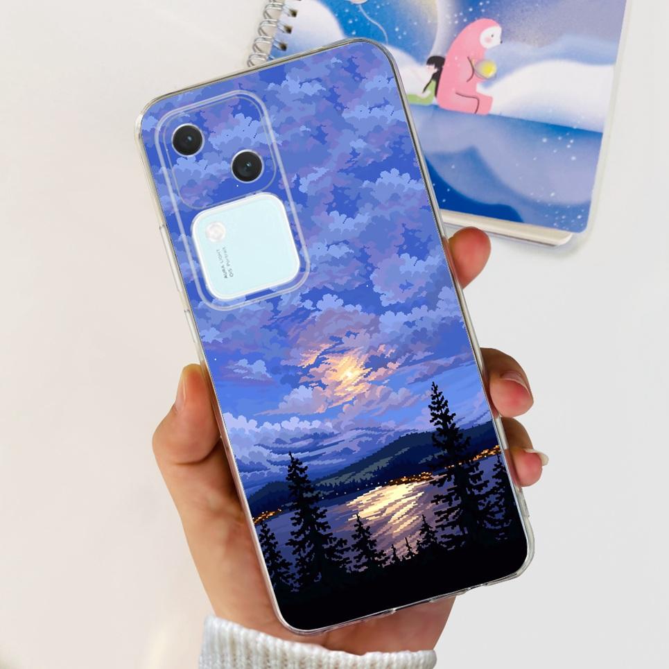 For Cover Vivo S18 5G Phone Case Initials Letter Soft Silicone Back Shell For Vivo S18 Pro Coques Bumper Transparent VivoS18 Pro