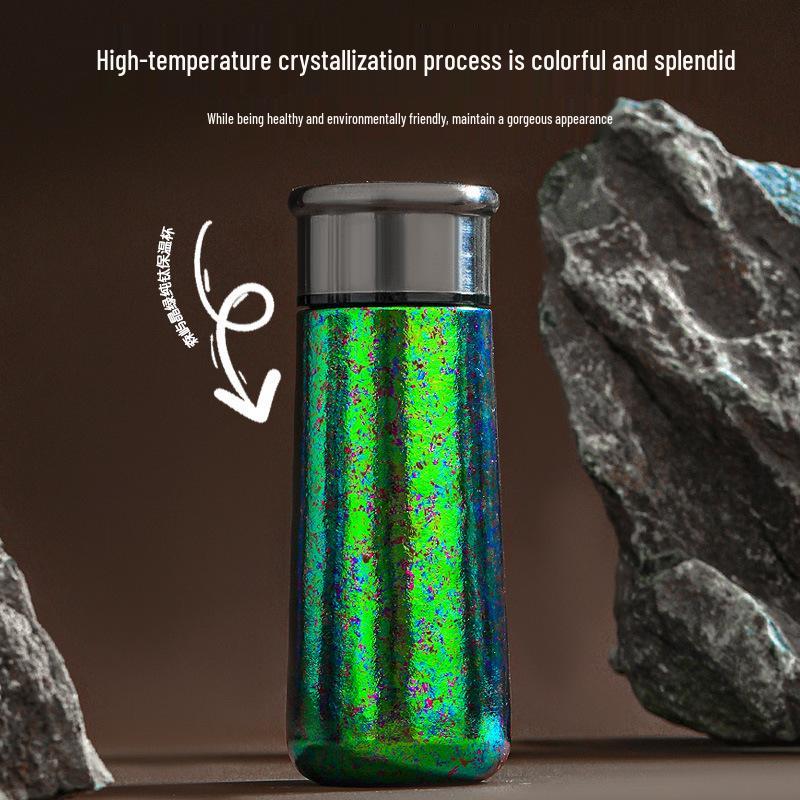 Colorful Ice Flower Pocket-Sized Double-Layer Titanium Travel Cup