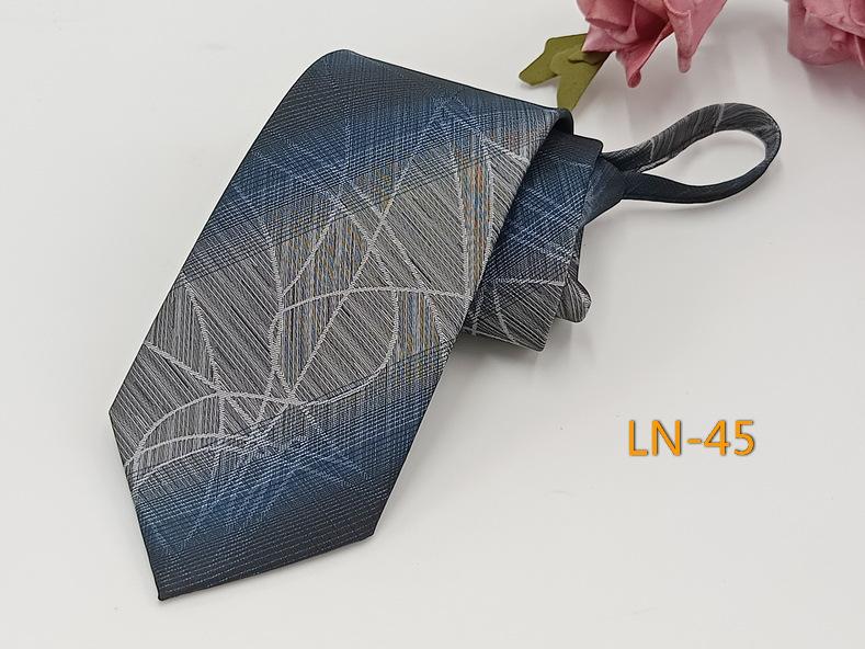 Men's Professional Striped Jacquard Zipper Tie, 7cm