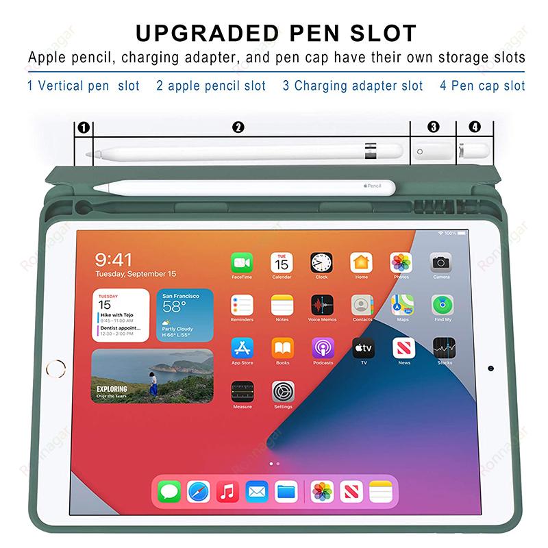 Case for iPad A19 12th 2026 11th A16 2025 9th/8th/7th 10.2 Inch with Pencil Holder iPad  Air11 M2 M3 M4 M5 Pro11 10.5 Air4/5/6/7/8 9.7