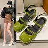 Rutschfeste Sandalen mit runder Spitze für Damen, lässig, 2026 Sommer, durchbrochen, Strand, elegante Schuhe, koreanische Mode, Party-Design