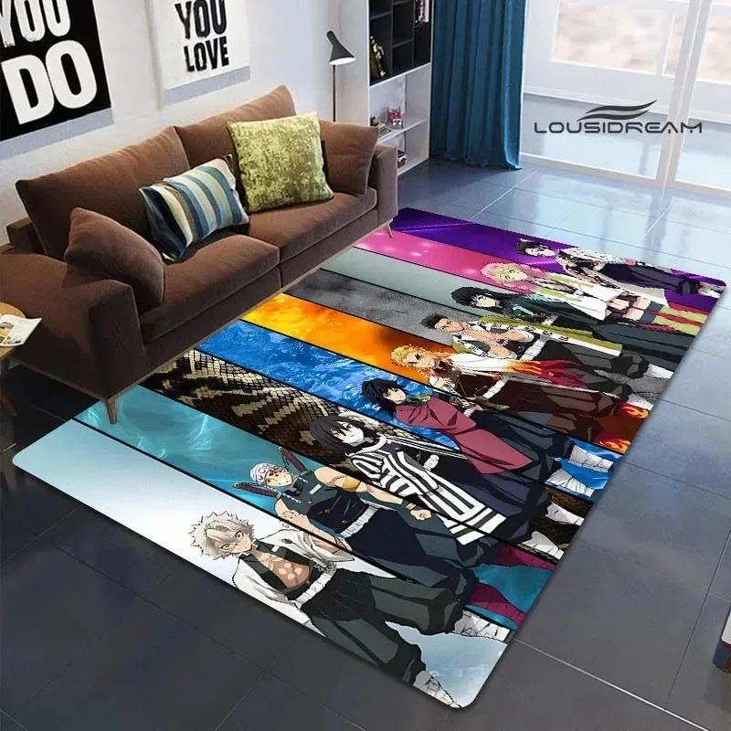 Demon Slayer Printed Carpet for Living Room Decoration Japanese Anime Bedroom Area Rug Non-slip Home Bathroom Floor Mat
