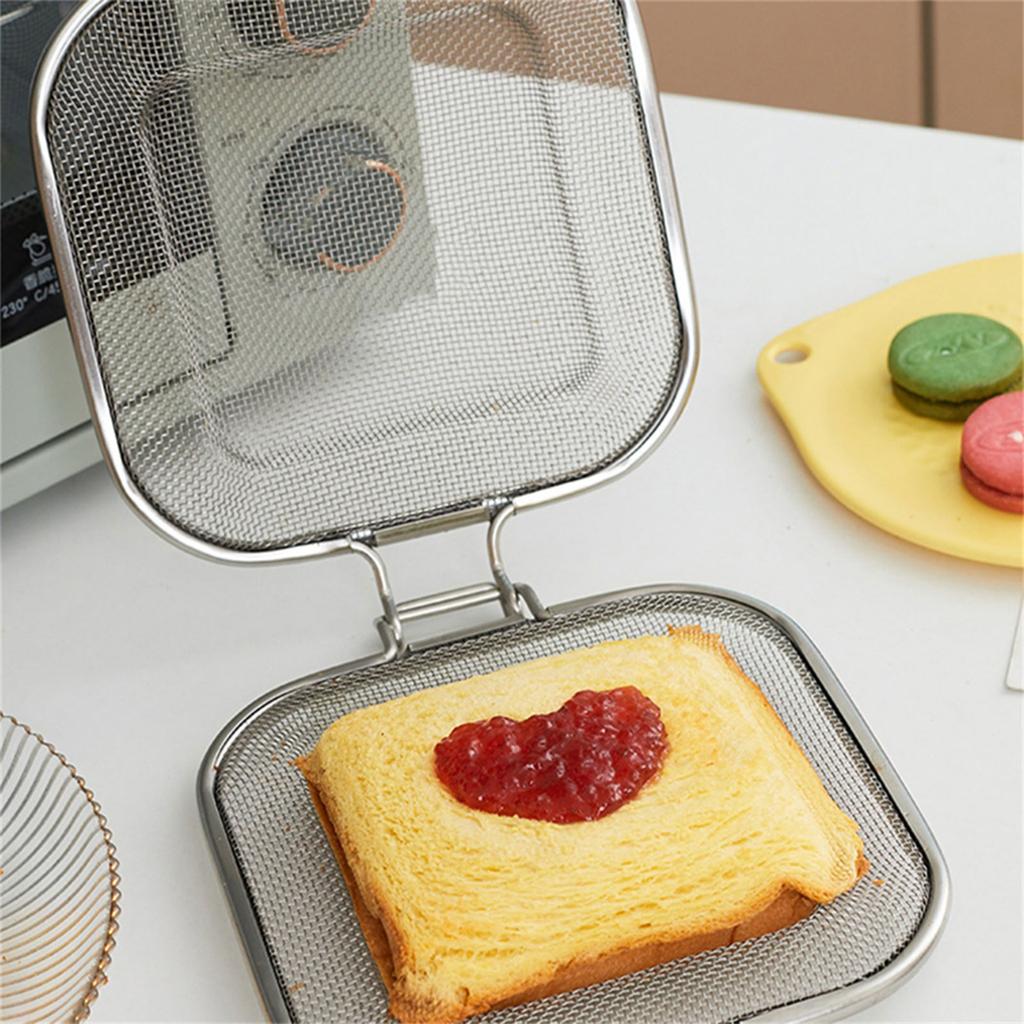Stainless Steel Sandwich Grilling Rack Practical Baking Tool Sandwich Grilling Mesh Roasting Net for Professional Use