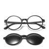 Round Frame Fashion Sunglasses Magnetic Suction A Variety Clip Sets Mirror Night Vision Goggles Men