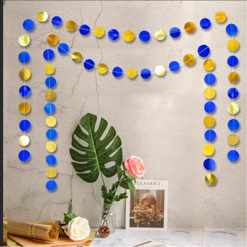1pc Magic Color Blue Gold Multicolor Round Paper Straws Party Birthday Wedding Decorative Sewing Round Paper Strips Pull Flower
