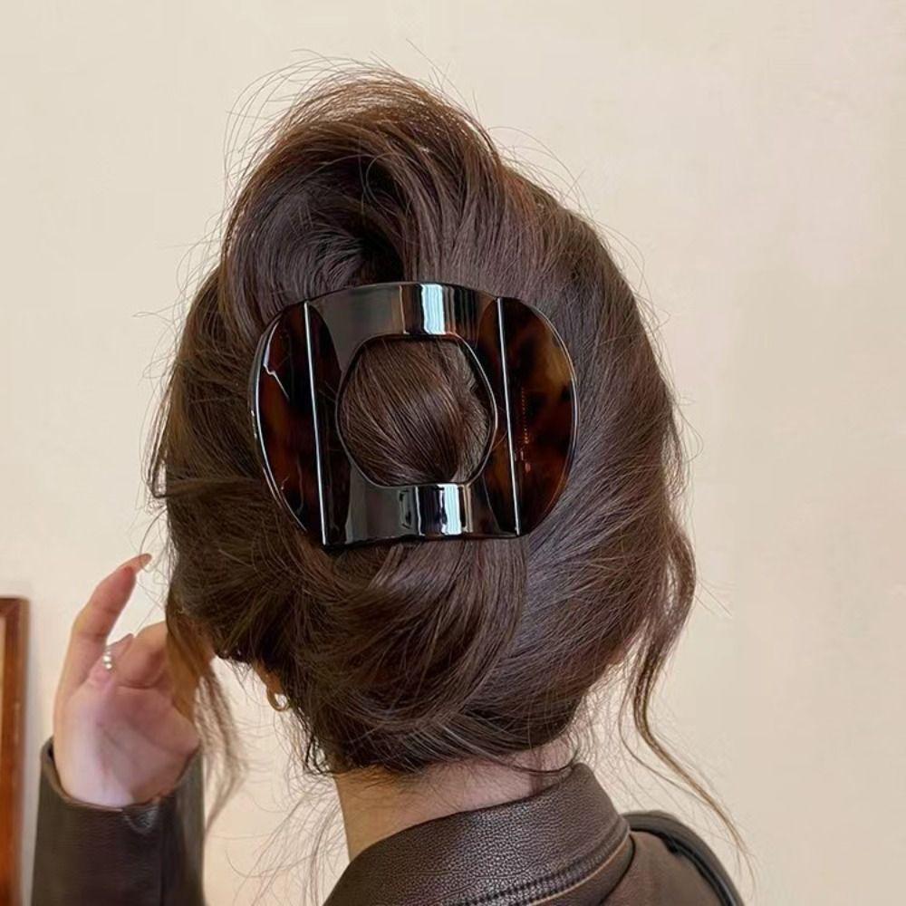 Flat Hair Claw Clip Arc Shaped Hair Barrettes Vintage Hairpin  for Women
