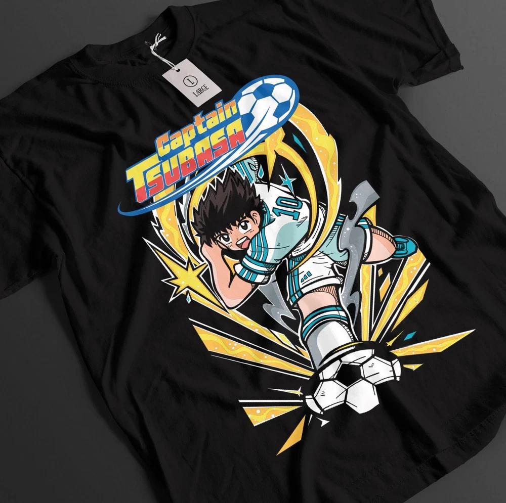 Anime Captain Tsubasa Hyuga Wakabayashi Goal Black TShirt Gift For Otaku S