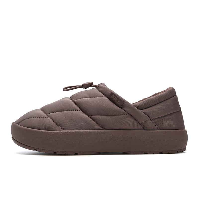 FILA Puffer Puff Shoe Fleece Simple Retro Fashion Daily Cute Artistic Warm Low-Top Skate Shoes Women sneaker Brown F12W542217FNM