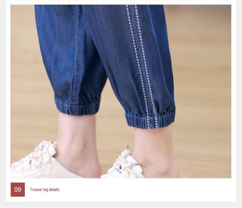 Women's Summer Tencel Denim Suit: Stylish 2025 Casual Two-Piece Set for Middle-Aged Mothers