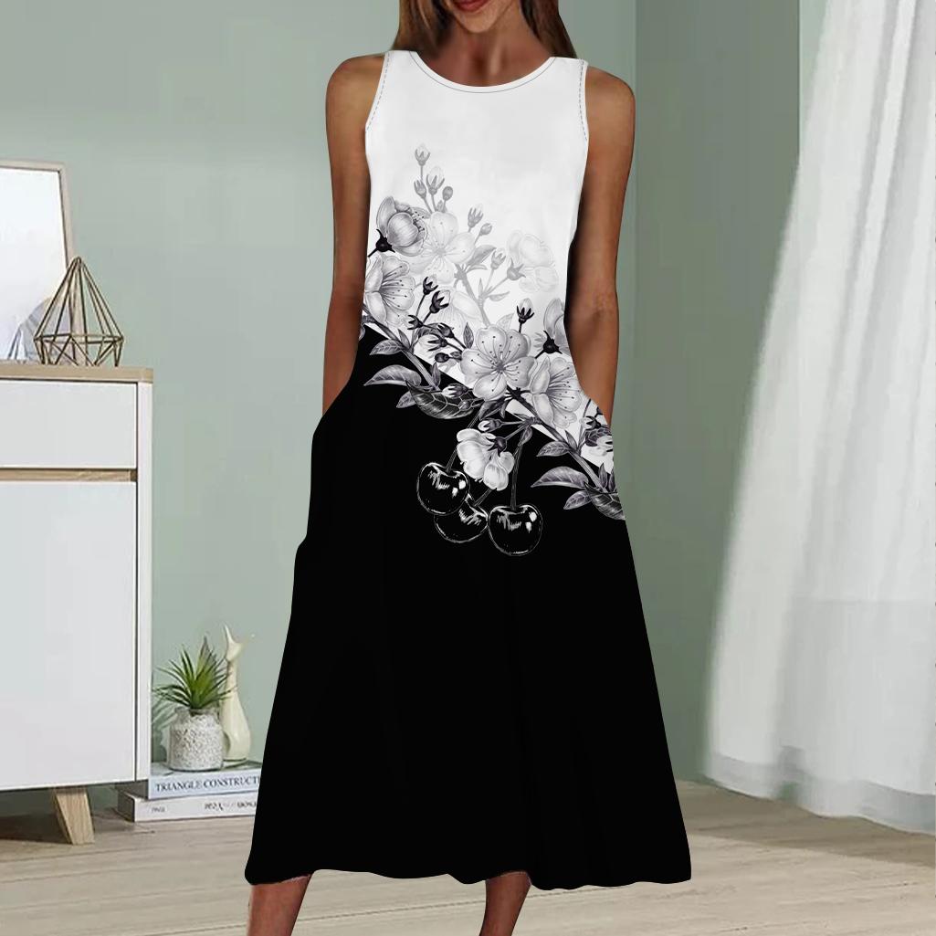 

Летнее модное сексуальное платье без рукавов, мягкое повседневное платье с принтом 3D серо-белого персикового цвета, платье без рукавов на бретельках