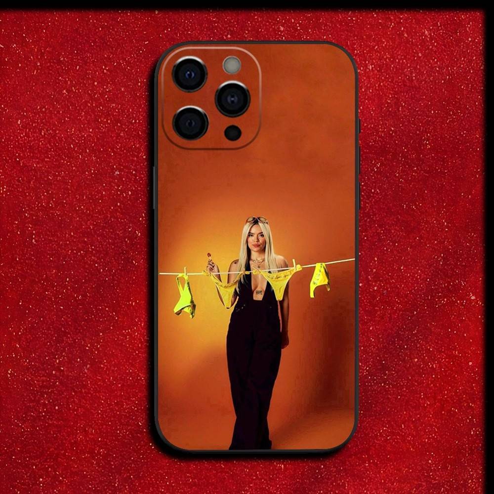 

Singer K-Karol G Tropicoqueta Phone Case For iPhone 16,15,14,13,12,11,Pro,XS,Max,XR,Plus,E,SE4,Mini Shockproof Black Cover iPhone12mini