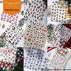 Sanrio Hello Kitty Christmas & New Year 3D Nail Stickers: Shin-chan Snowflake DIY Embossed Manicure Fashion.
