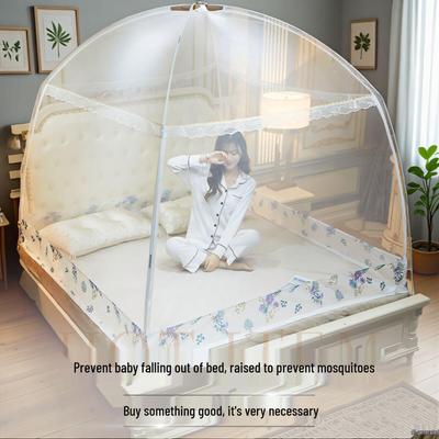 Foldable Mongolian Yurt Mosquito Net: No-Installation, Anti-Fall, Full Cover for Home and Dorms