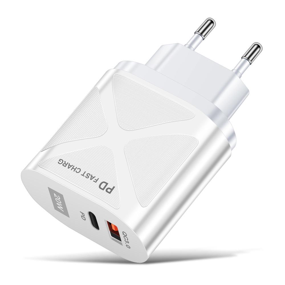USB Travel Charger 5V/9V/12V with PD20W & QC3.0 Fast Charging - US/EU/UK Standard