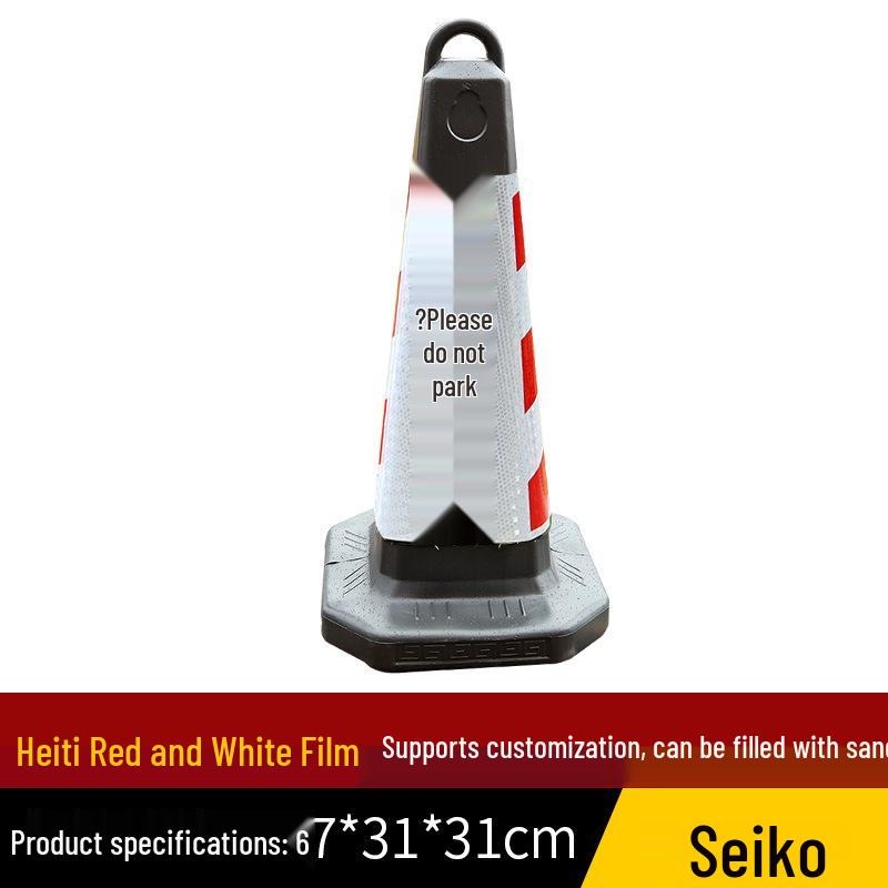 Reflective Plastic Traffic Cone - No Parking Warning Barrier Roadblock