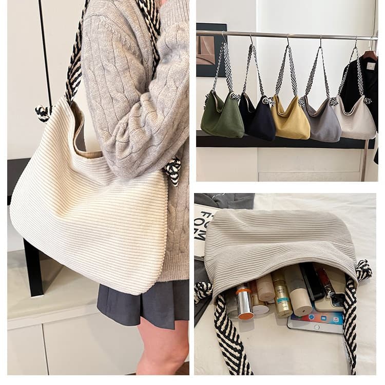 New soft wide shoulder strap flannel fashion shoulder bag