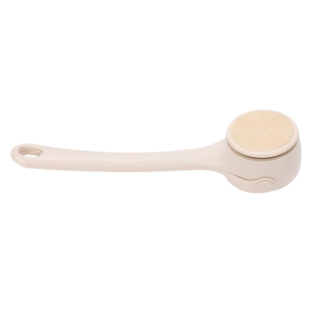 4 In 1 Electric Body Brush 2 Speeds Rechargeable Automatic Dual Handle Back Scrubber for Exfoliating Shower Beige