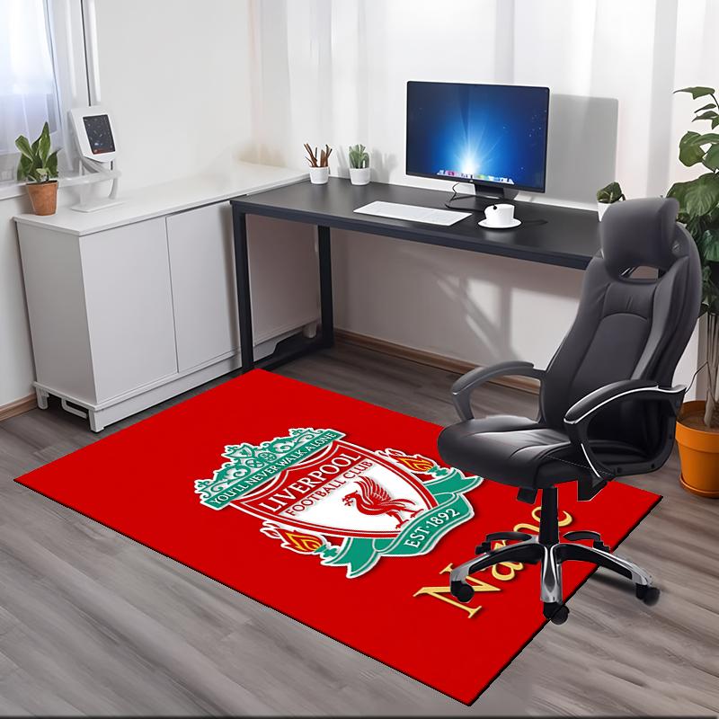 Custom Name Liverpool Football Club Printed Carpet Rug For Office Chair Living Room Bedroom Kitchen Room Decor Gifts