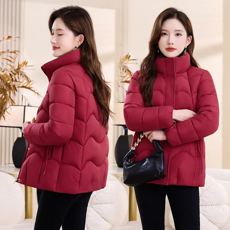 Short coat women's autumn and winter new fashion lightweight cotton-padded clothes loose and thin solid color cotton-padded clothes