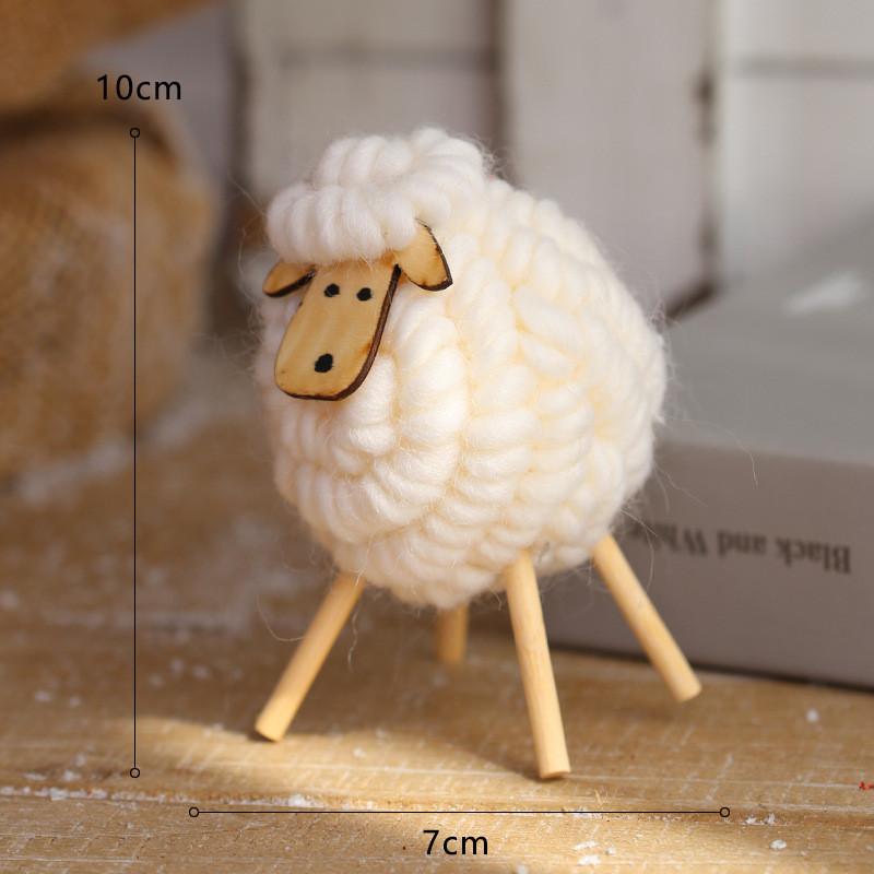 Festive Tabletop Christmas Tree Decor Felt Sheep Modern Design Holiday Parties