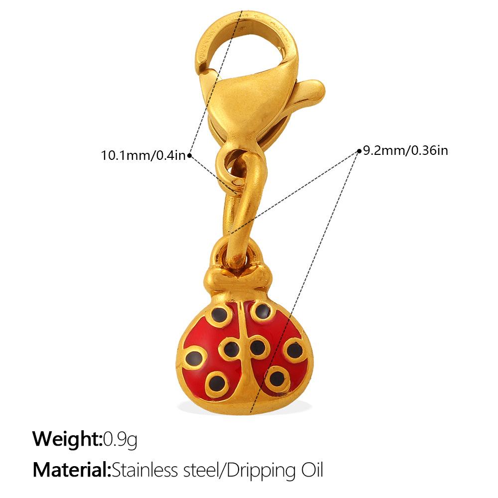 Retro Style Enamel Ladybug Butterfly Insect Series Lobster Buckle Pendant Does Not Fade Diy Accessories