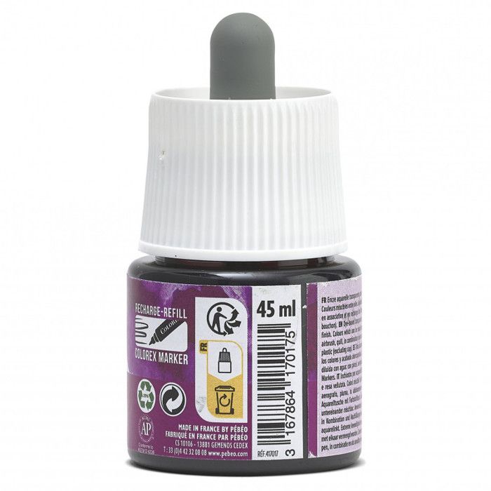 Encre Aquarelle - PEBEO - Colorex - 45 ml - Couleur Lie De Vin - Mixte