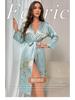 Cherry Print Ice Silk Bathrobe for Women - Summer Breathable, Stylish, Long Sleeve Tie-Up Pajamas