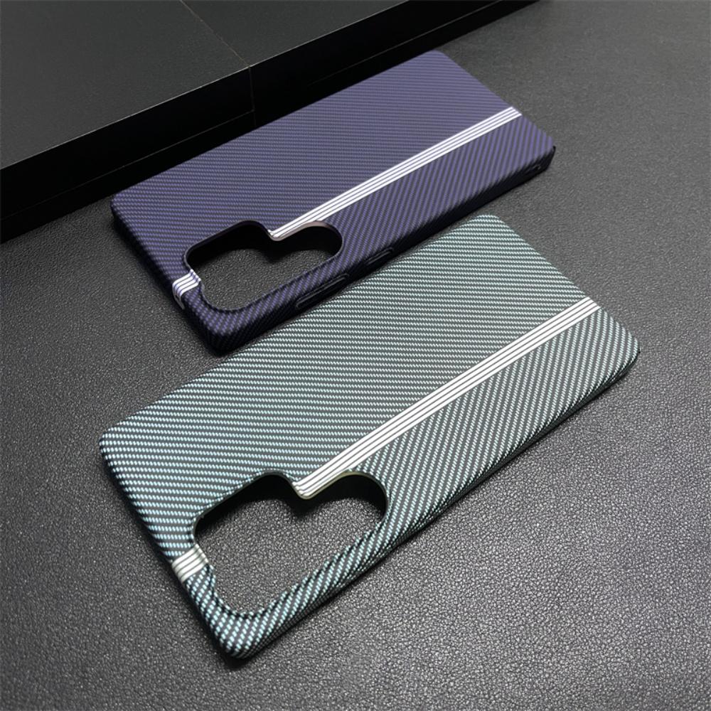 Carbon Fiber Plastic Ultra Thin Armor Case For Samsung Galaxy S25 S24 S23 Ultra Plus Shockproof Protect Hard Cool Cover